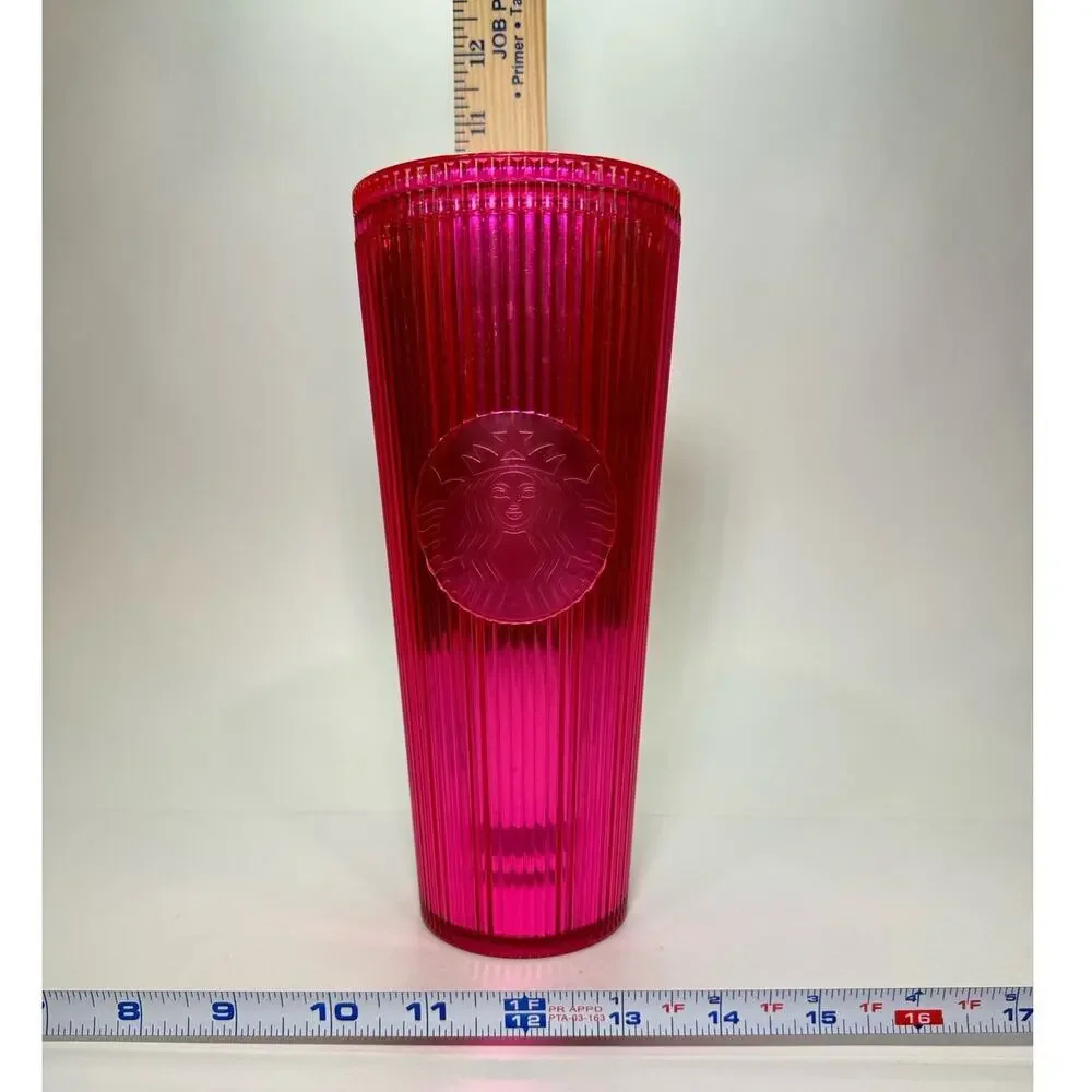 Starbucks Insulated Traveler Tumbler Hot Pink Screw On Lid 24 oz, No Straw